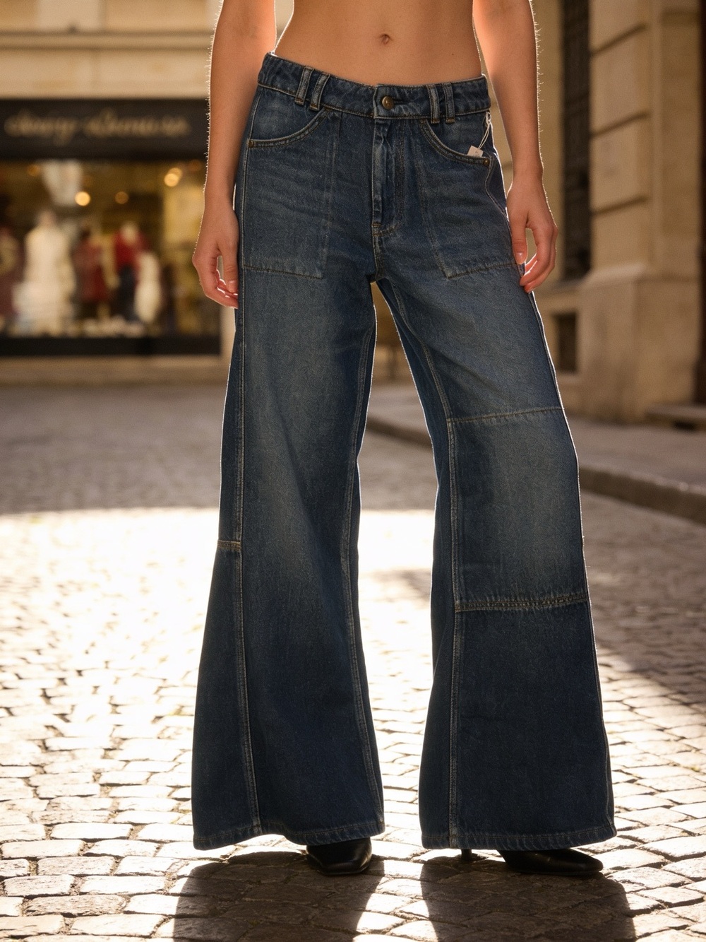 Anthropologie Dark Indigo Wide-Leg Jeans size 25
